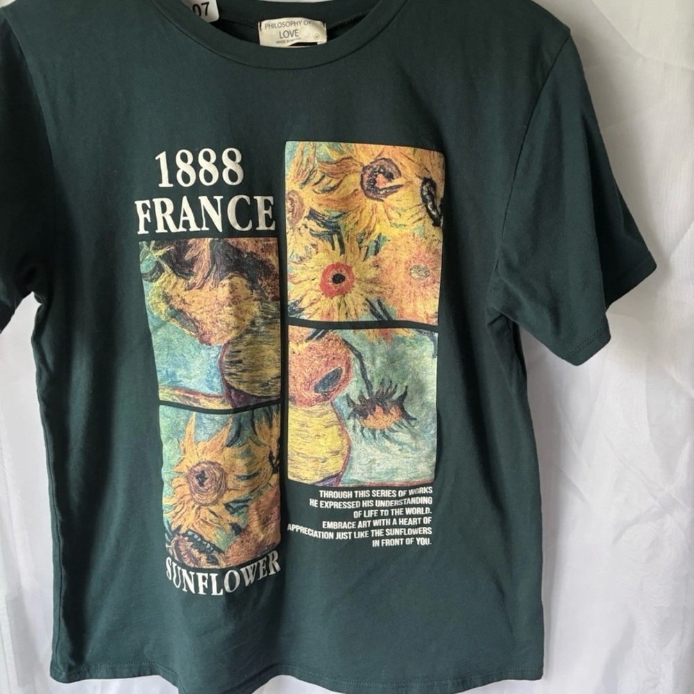 Philosophy Forest Green Sunflower Graphic Tee